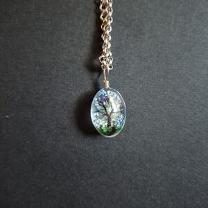 Elegant Silver Pendant Necklace with Multicolor Design